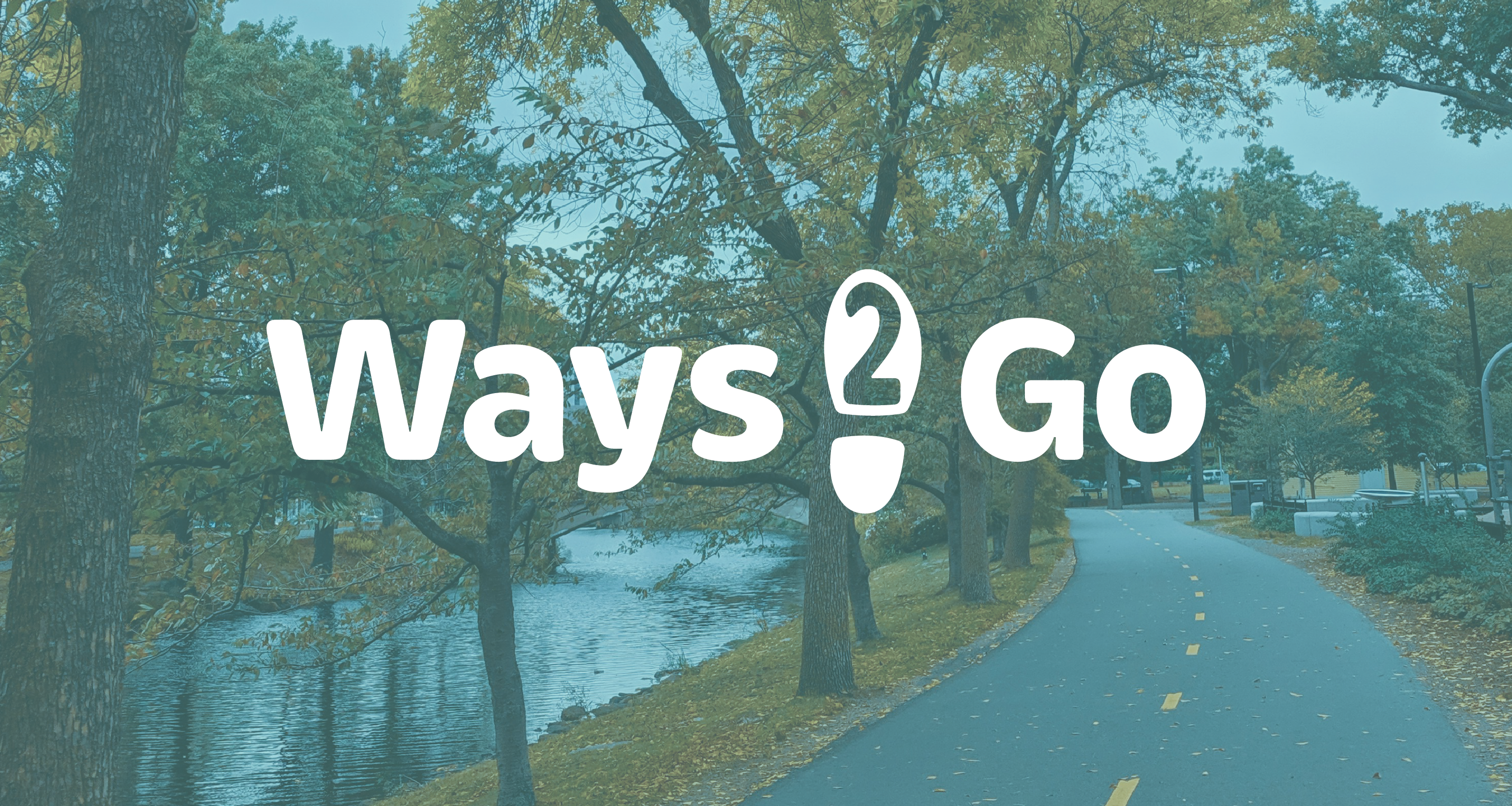 Ways2Go Project logo over an image of a walking path